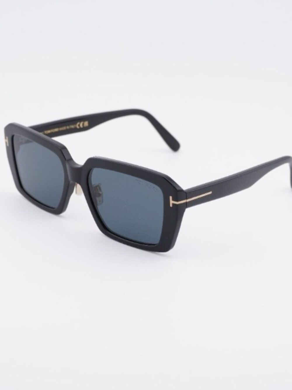 Tom Ford FT1164-K 01A Sunglasses Shiny Black Square Frame, Smoke Lenses